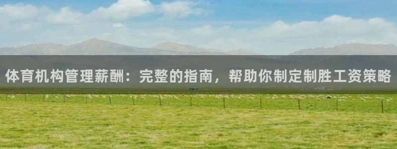 必一体育在线官网：体育机构管理薪酬：完整的指南，帮助你制定制